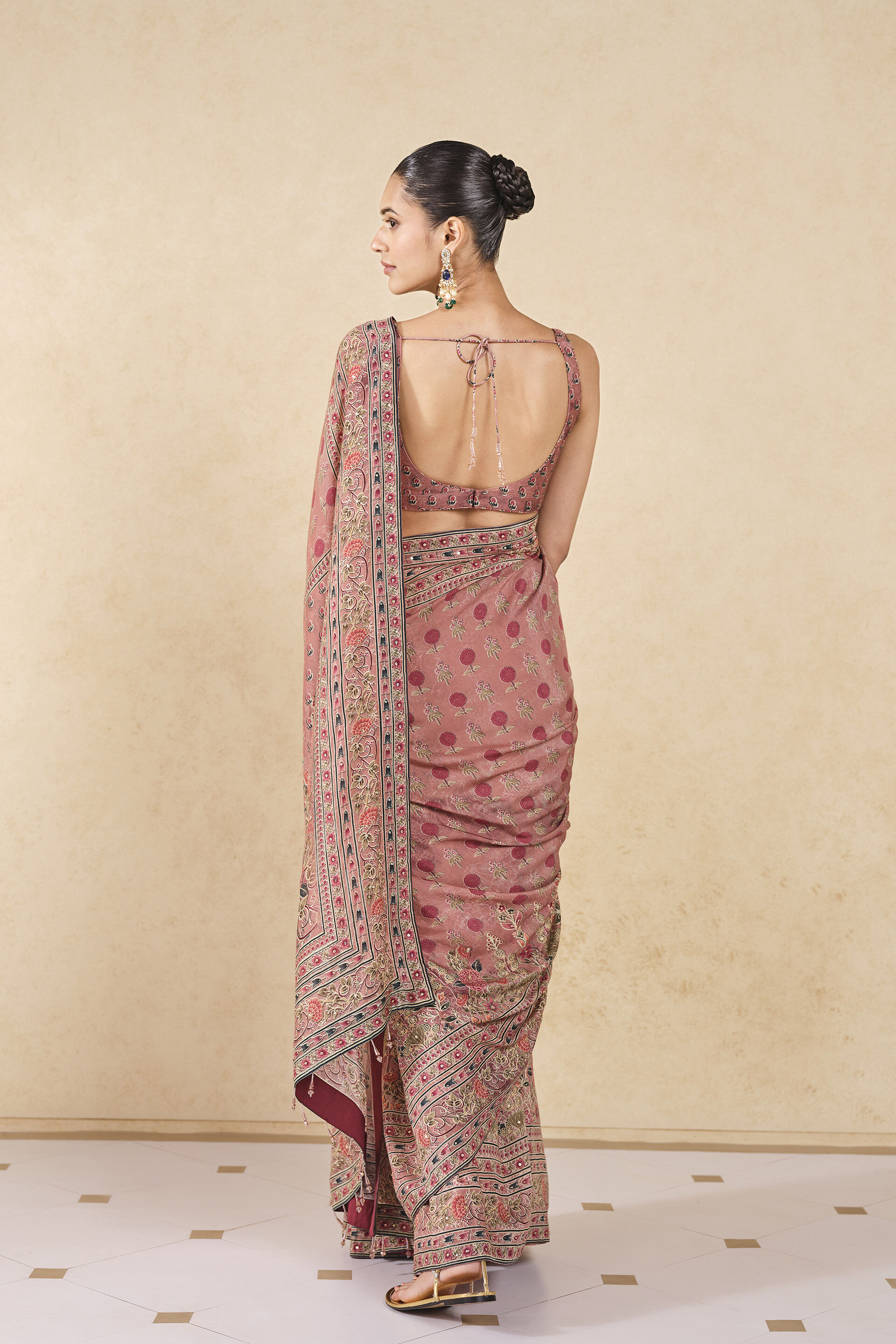 Shameka Printed Silk Saree - Blush, Blush, image 2